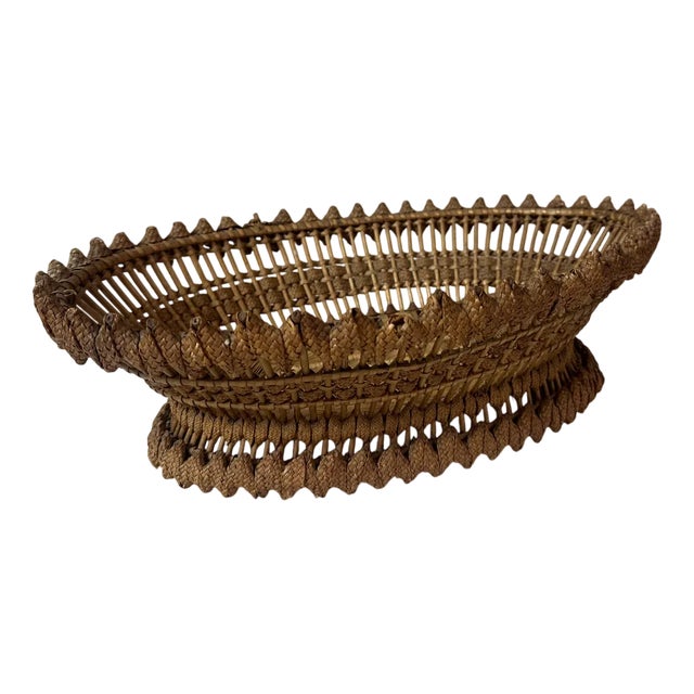 Vintage Woven Basket, 1950s For Sale