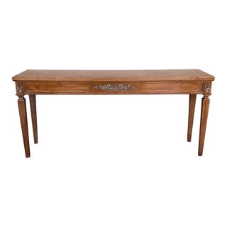 French Louis XVI Style Carved Oak Convertible Console or Dining Table For Sale