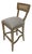 Carvell Cane Back Bar Stool - Gray Linen / Weathered Oak Frame For Sale