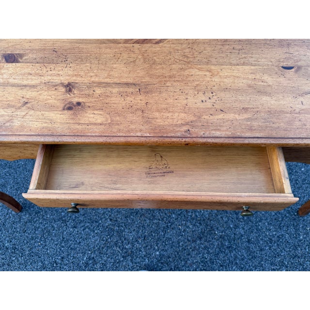 1990s Habersham Plantation Rustic Farmhouse Style Pine Wood Console Table For Sale In Boston - Image 6 of 10