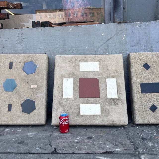 Vintage Hillside-Style Concrete Paver With Inlaid Tile – “Rust Square With Ivory Frame” Design For Sale In Los Angeles - Image 6 of 6