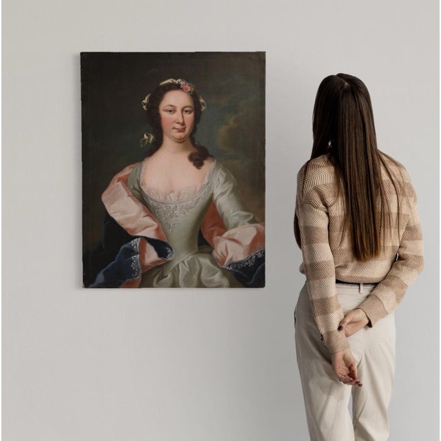 Austrian Artist, Portrait Composition, 1830, Oil Painting on Canvas For Sale - Image 4 of 15