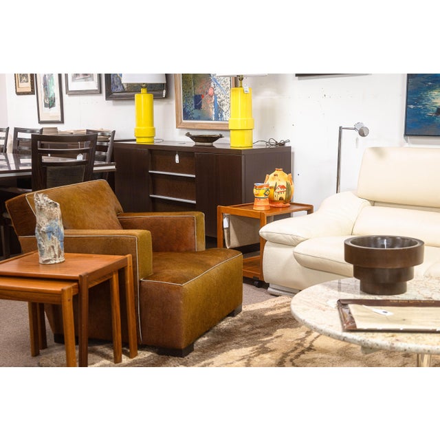 Vintage 1970s Danish FBJ Mobler Teak Side Table W Fabric Magazine Rack & Casters For Sale - Image 4 of 7