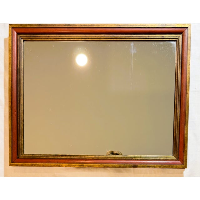 Rustic Red and Gold Vintage Wall Mirror For Sale - Image 14 of 14