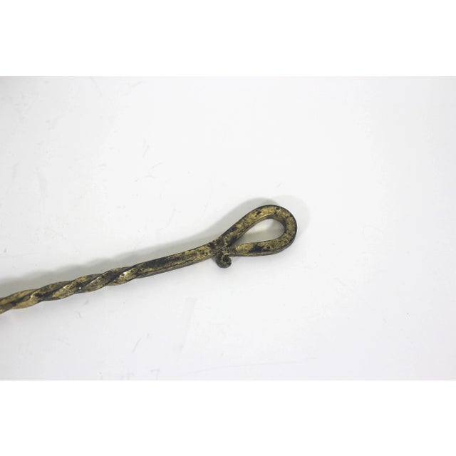Late 20th Century Vintage Gilt Gold Florentine Style Large Candle Snuffer With Twisted Wrought Iron Handle For Sale - Image 5 of 7