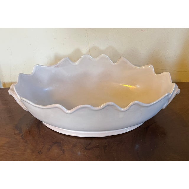 Antique 18th Century French Louis XVI Tin Glaze Delft Faience Monteith Jardiniere Cachepot For Sale - Image 10 of 13