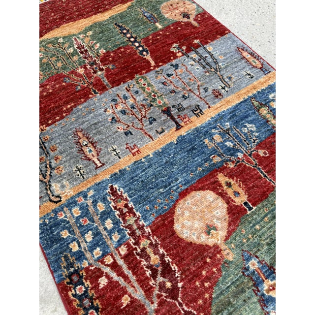 Multicolor Persian Style Gabbeh Rug Runner, 02'06 X 06'05 For Sale - Image 6 of 12