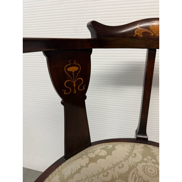 18th Century Edwardian Inlaid Corner Chair For Sale - Image 9 of 12