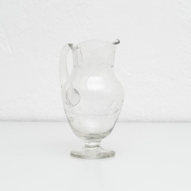 French Blown Glass Water Jug, 1950s For Sale - Image 9 of 17