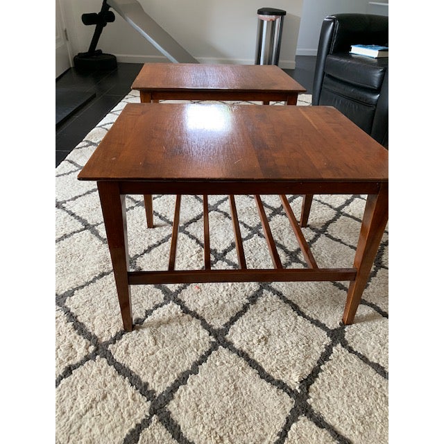 MidCentury Willett Cherry End Tables a Pair Chairish