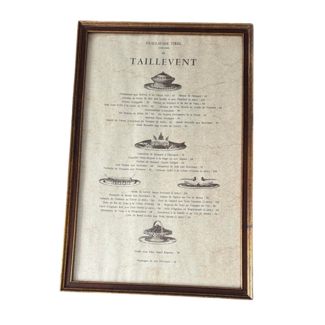 Vintage Taillevent French Restaurant Menu / Wine List Michelin Rated Professionally framed