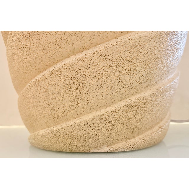 Beige Large Sculptural Spiral Table Lamp For Sale - Image 8 of 8