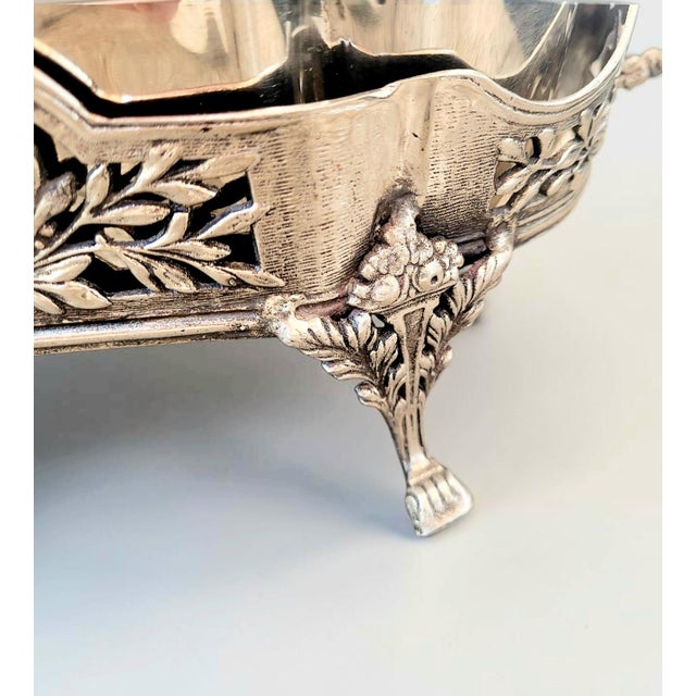 Rococo Antique Louis XVI Revival French Silver-Plated Jardinière, 1890 For Sale - Image 3 of 17