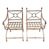 Vintage Mario Papperzini Style Patio Arm Chairs-a Pair For Sale