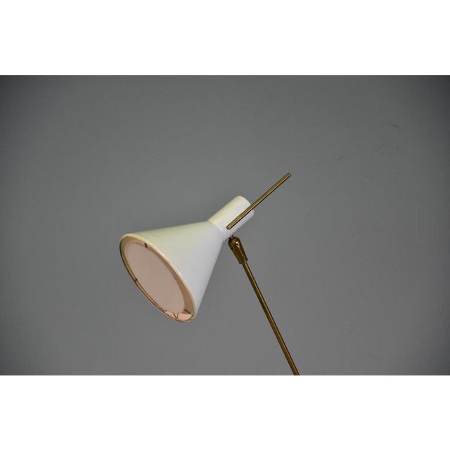 White Vintage Brass Floor Lamp from Stilnovo, Italy, 1950 For Sale - Image 8 of 12