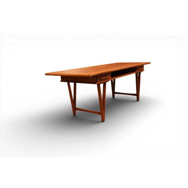 Mid-Century Modern Coffee Table in Teak with Drawers and Magazine Rack by EW Bach, 1960s For Sale - Image 3 of 18