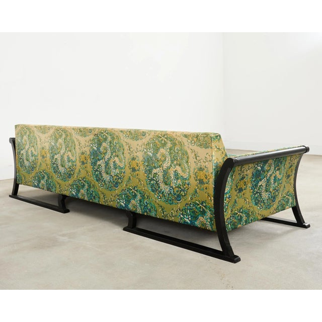 Midcentury James Mont Style Lacquered Gondola Dragon Sofa For Sale - Image 16 of 17