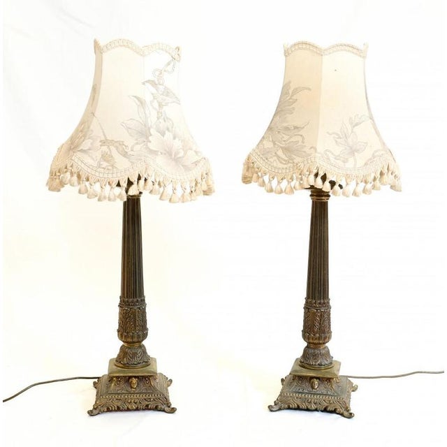 Metal Regency Gilt Corinthian Table Lights, Set of 2 For Sale - Image 7 of 7