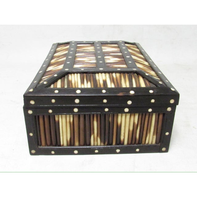 Wood Anglo Indian Quill Box For Sale - Image 7 of 10