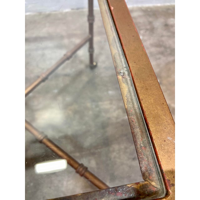 Brass 1970s Maison Bagues Style Square Side Table For Sale - Image 8 of 12