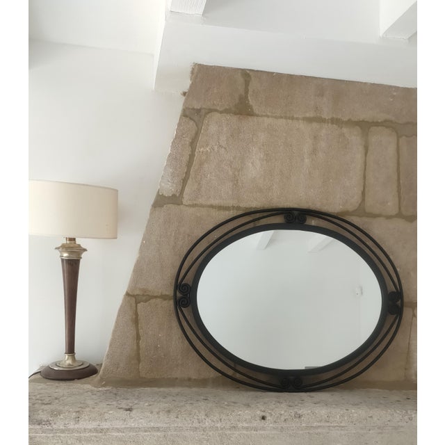 Metal Black Wrought Iron Ornate Mirror, 1980s For Sale - Image 7 of 7