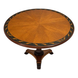 20th-C. Maitland-Smith Neo-Classical Style Inlaid Mahogany Round Dining or Center Table For Sale