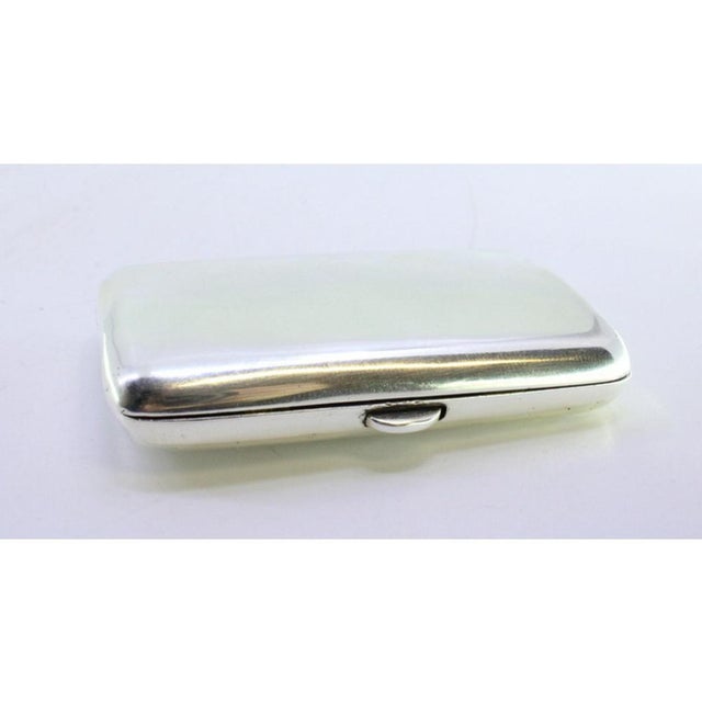 Curved Silver Cigarette Case with Spring-Loaded Hinged Lid For Sale - Image 6 of 7