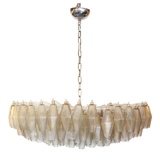 Alberto Dona Clear Poliedri Murano Italian Chandelier, 1960 For Sale