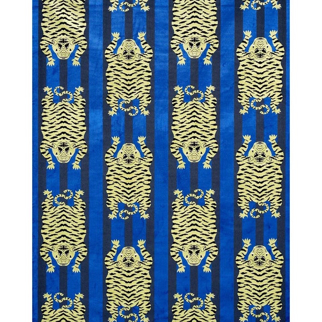Jokhang Tiger, from Johnson Hartig for Libertine, recasts the Tibetan tiger motif as a multidimensional stripe on a lush...