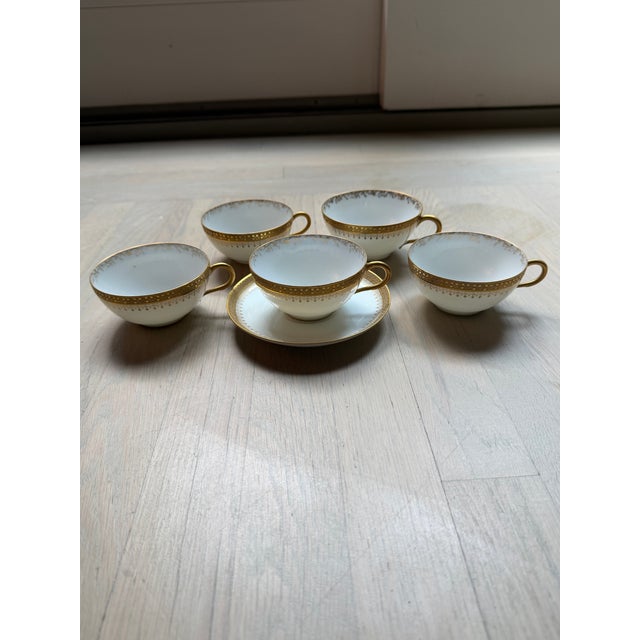 Antique Wm. Guérin Limoges Gold Encrusted Dinnerware Set - Large French Service (52 Pieces) For Sale In San Francisco - Image 6 of 10