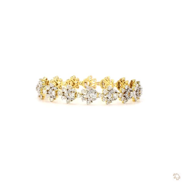 Gold 2.63 Carat Round Brilliant Cut Diamond Gold Bracelet For Sale - Image 8 of 9