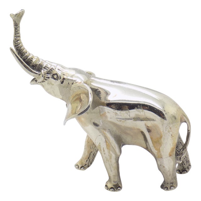 Large Vintage Italian Handmade Sterling Silver Elephant Figurine, Arezzo, Tuscany, Italy, 1980s For Sale