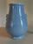 A beautiful antique 19th c. Chinese clair de lune light blue porcelain vase with lion head ring handles at the sides,...