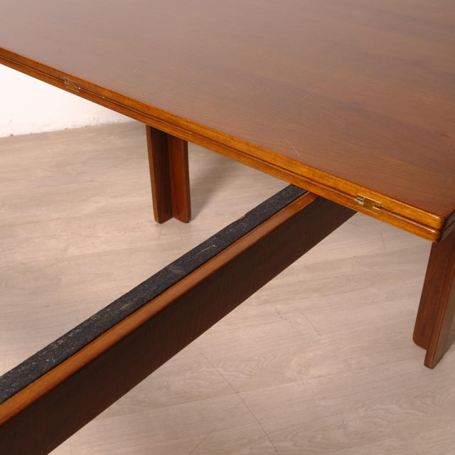 Mid-Century Modern Italian Wooden Dining Table with Book-Shaped Opening, 1950s-1960s For Sale - Image 3 of 18