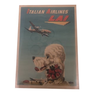1950's "Italian Airlines" Original Travel Poster For Sale