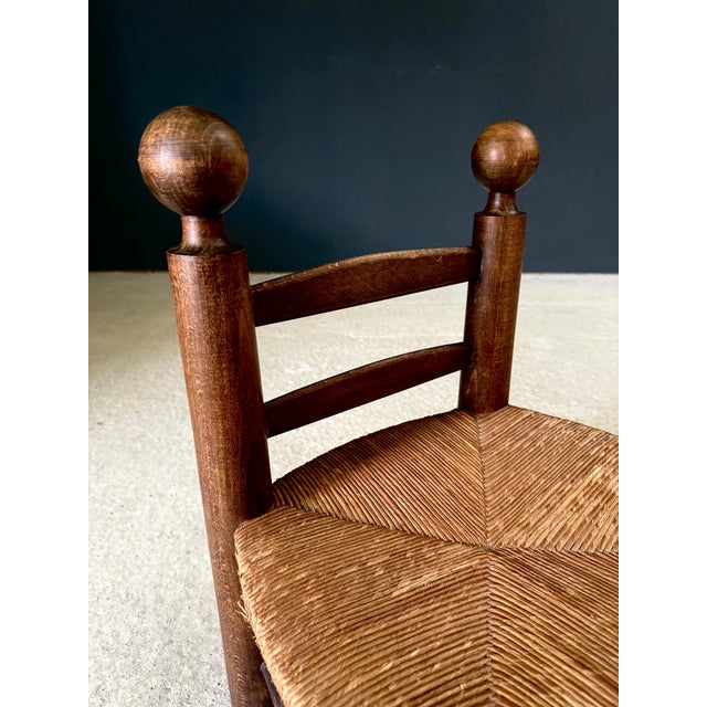 Wood French Provincial Brutalist Low Stool by Charles Dudouyt, 1940s For Sale - Image 7 of 15
