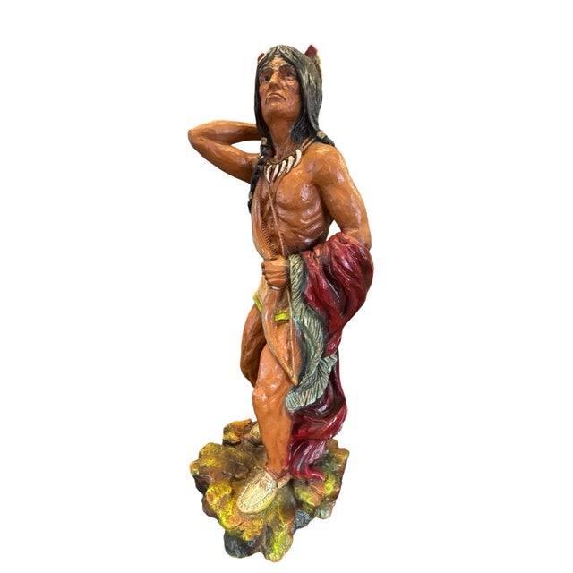 Here is a vintage Native American Indian hunter statue by Universal Statuary Corp in Chicago and dated 1969. This resin...