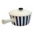 Vintage Danish Blue & White Striped Pot With Lid by Axel Brüel for Lyngby Porcelain For Sale