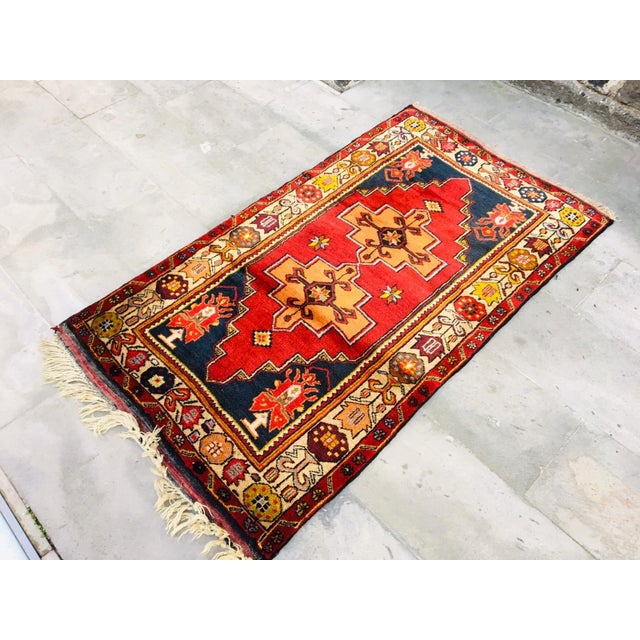 1960s Vintage Anatolian Handmade Red Color Rug For Sale - Image 5 of 8