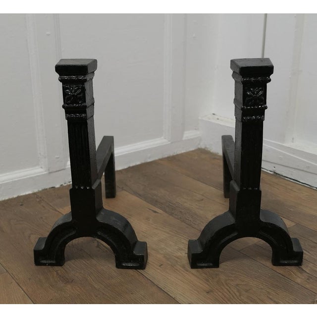 19th Century Iron Fire Dogs, Set of 2 For Sale - Image 6 of 7
