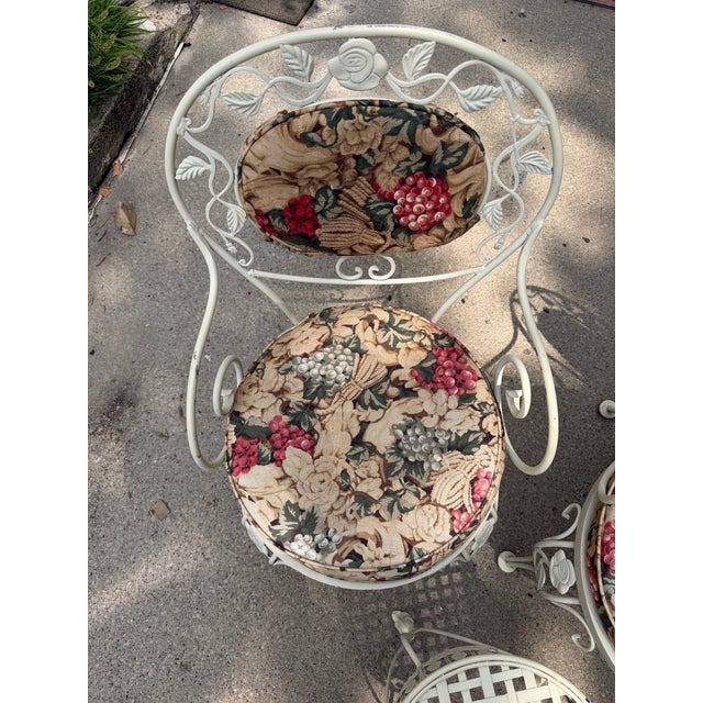 Woodard Furniture Co. Woodard Chantilly Rose 1960s Wrought Iron Patio Set, 3 Pieces For Sale - Image 4 of 12