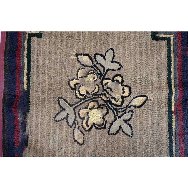 1880s Handmade Antique American Hooked Rug 2.1' X 4' For Sale - Image 9 of 11