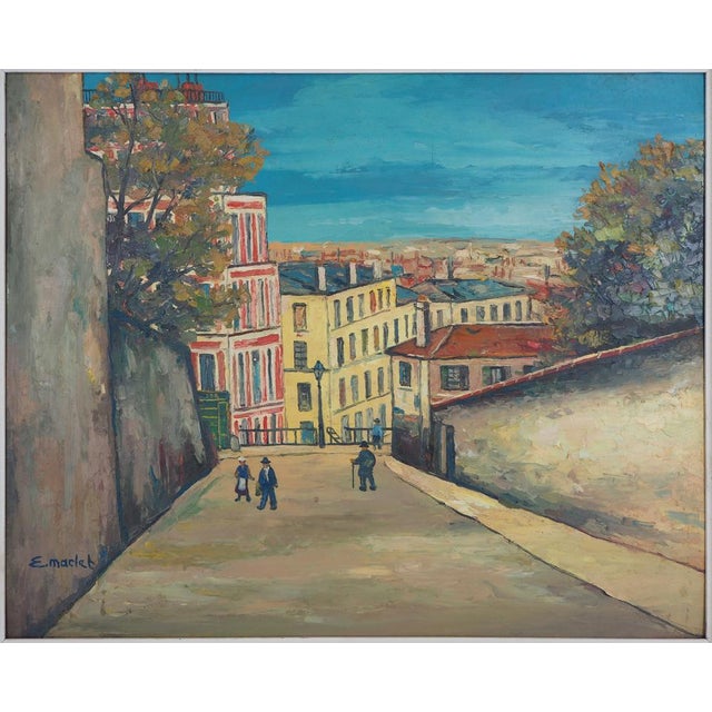 Elisée Maclet, In the Streets of Montmartre, Oil on Panel, Framed For Sale - Image 10 of 10