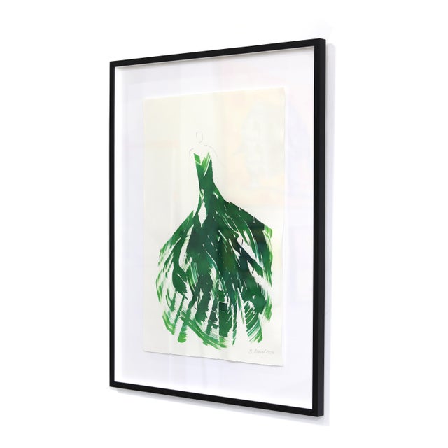 The Green Dress 12 - Minimalist Figurative Original Artwork by Bettina Mauel For Sale In Los Angeles - Image 6 of 8