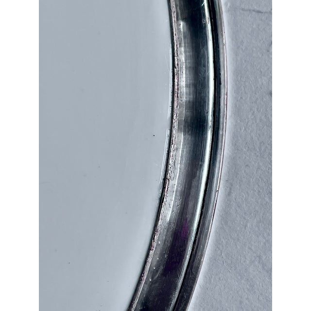 Metal Antique Royal Worcester Silver-Plated Rimmed Plate For Sale - Image 7 of 8