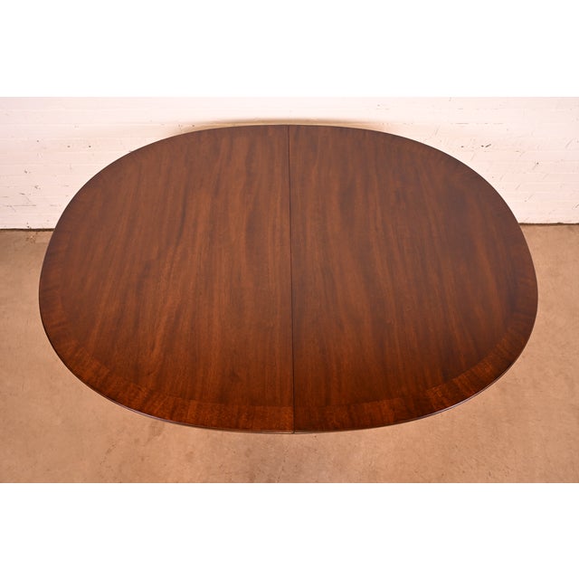 Henredon French Regency Louis XVI Mahogany Extension Dining Table, Newly Refinished For Sale - Image 11 of 18