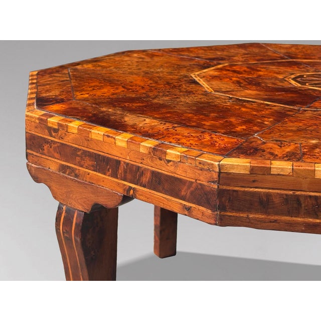 19th Century Octagonal Burr Yew Wood Coffee Table, 1880s For Sale - Image 3 of 11