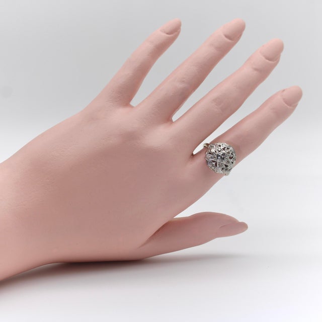 1920s Art Deco 14k White Gold Order of the Eastern Star Diamond Ring, Size 7.75 For Sale - Image 9 of 10