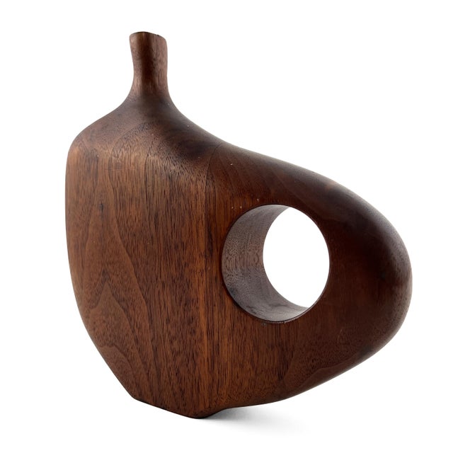 Vintage 1960s Modernist Walnut Biomorphic Sculptural