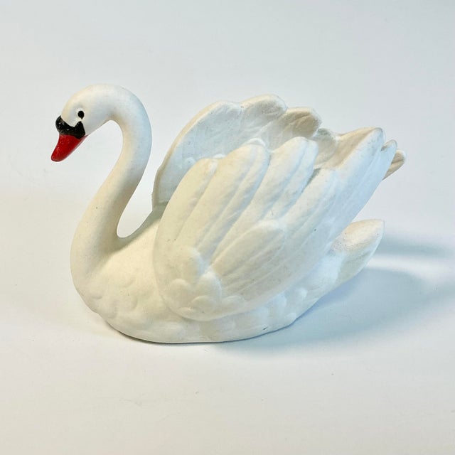 1970s Vintage Hollywood Regency Coastal German Goebel Porcelain Swan Petite Planter. For Sale - Image 12 of 13